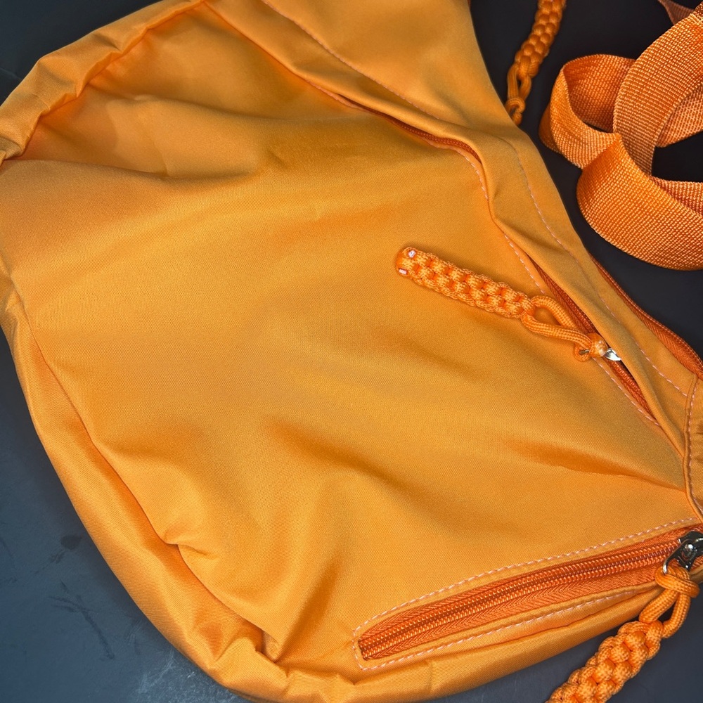 Orange Nylon Crossbody Bag Purse